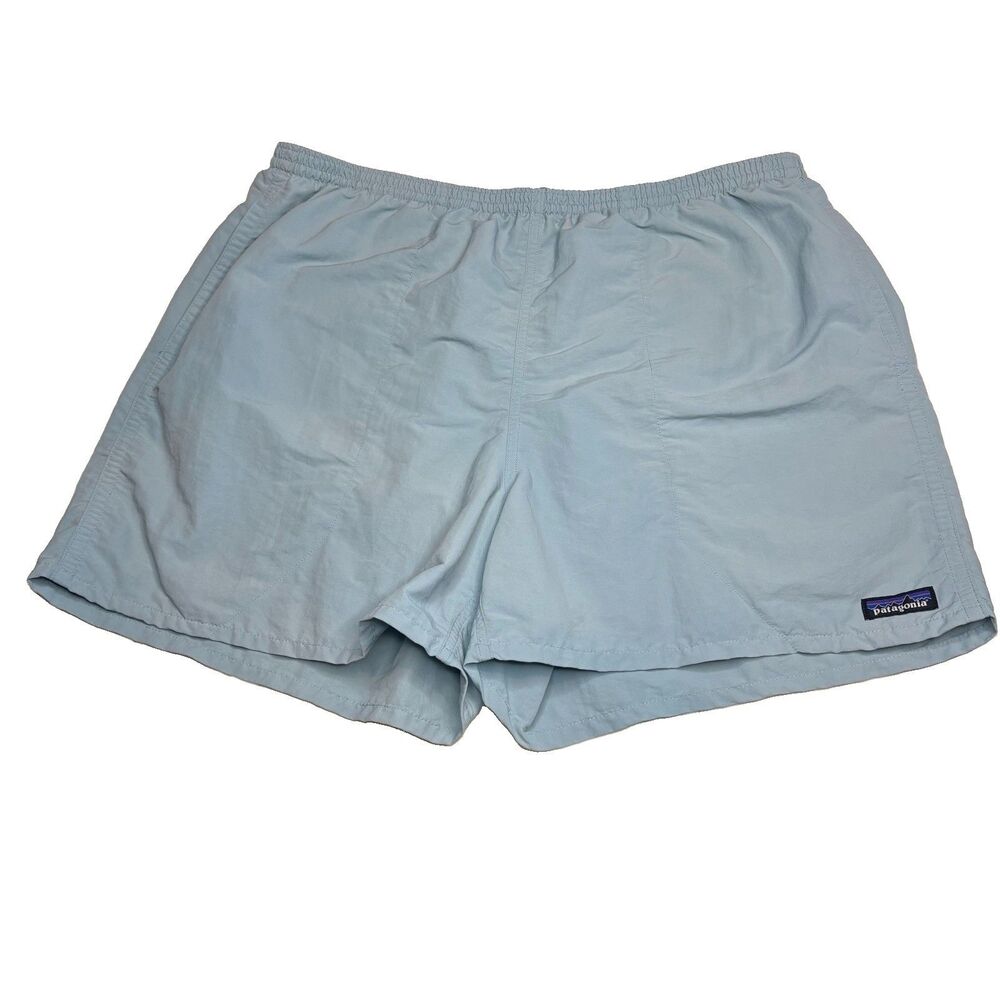 Patagonia Light Blue Shorts Baggies Swim Trunk Elastic Waist Lined Size XL Mens